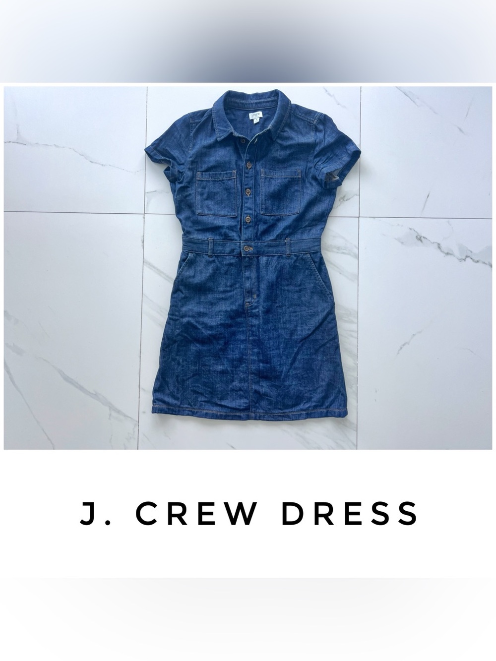 J. Crew dress size 6 blue denim chambray button